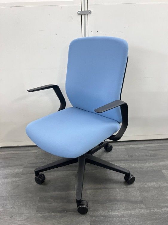 アウトレット品 ウチダ 固定肘付クレネチェア KA ブルー