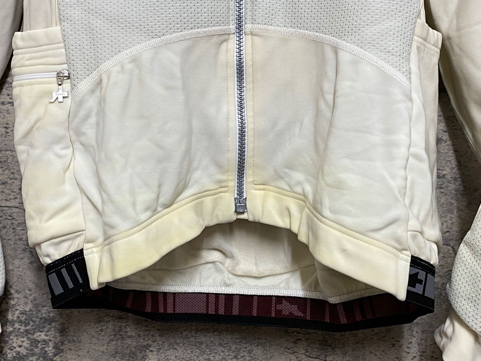 JQ186 アソス assos AIR BLOCK 851 長袖サイクルジャケット 白黒 M 裏