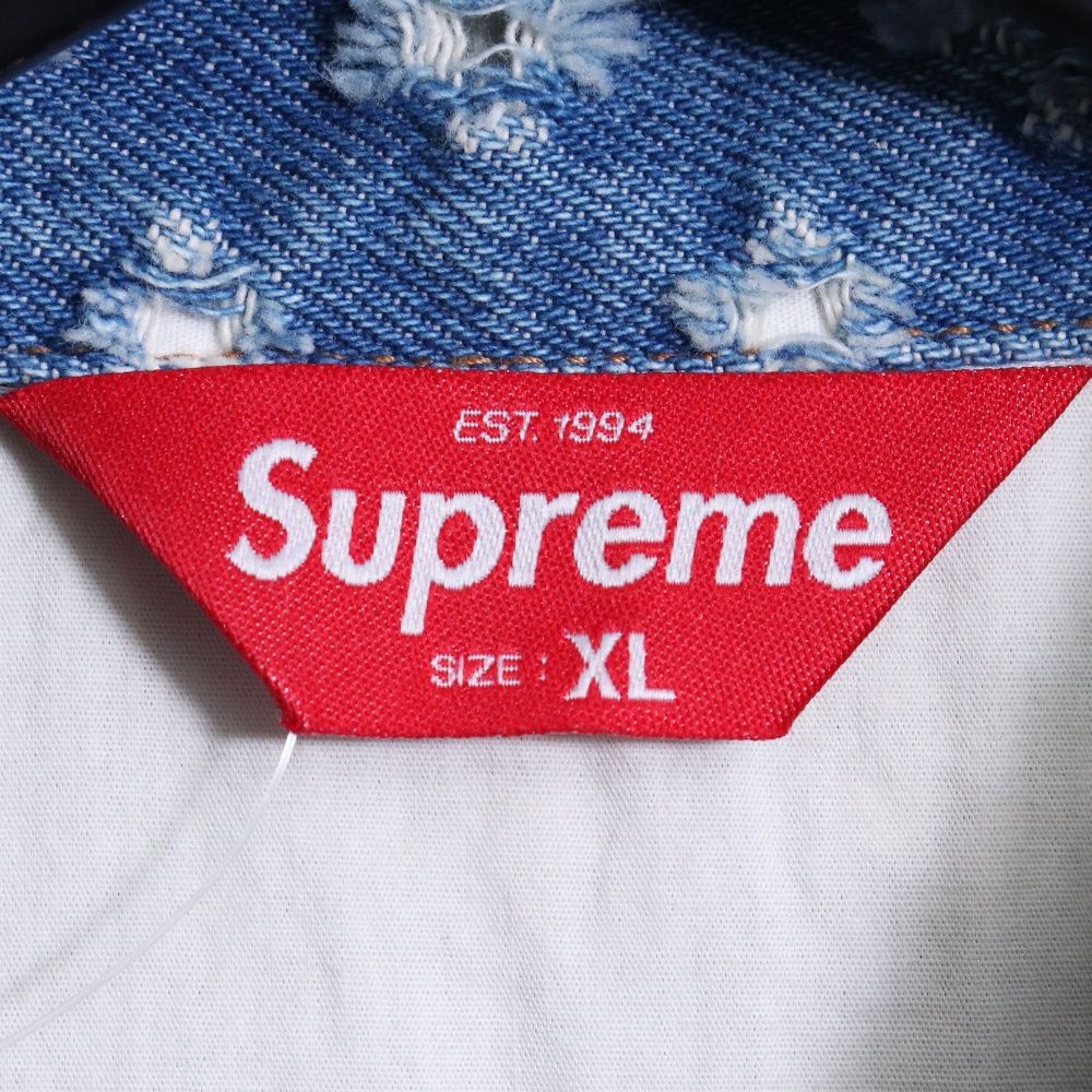 SUPREME Hole Punch Denim Trucker Jacket XLサイズ インディゴ - メルカリ