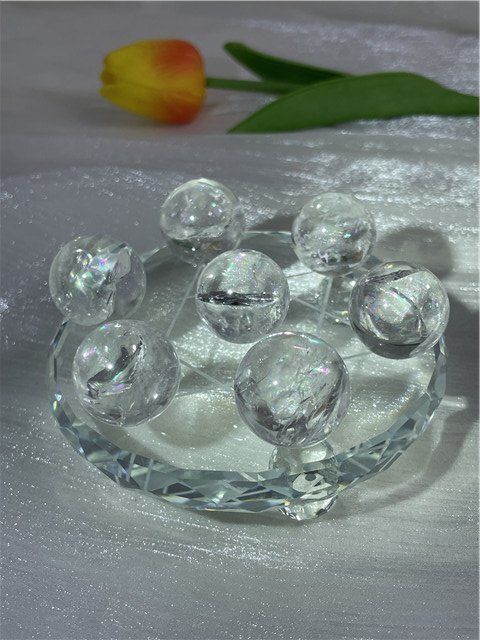 AAA級☆天然レインボー水晶丸玉七星陣B1129/YS/50D - メルカリ