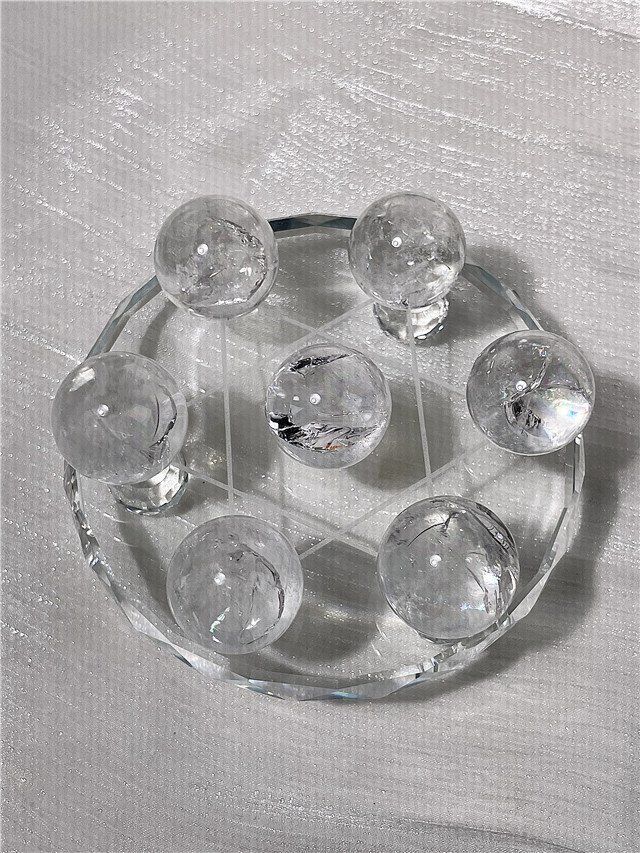 AAA級☆天然レインボー水晶丸玉七星陣B1129/YS/50D - メルカリ