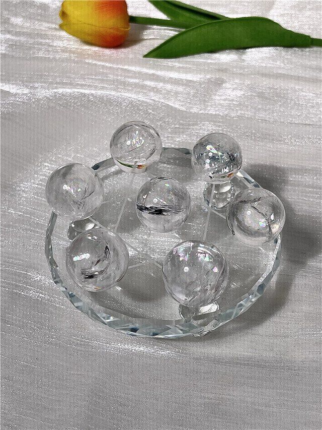 AAA級☆天然レインボー水晶丸玉七星陣B1129/YS/50D - メルカリ