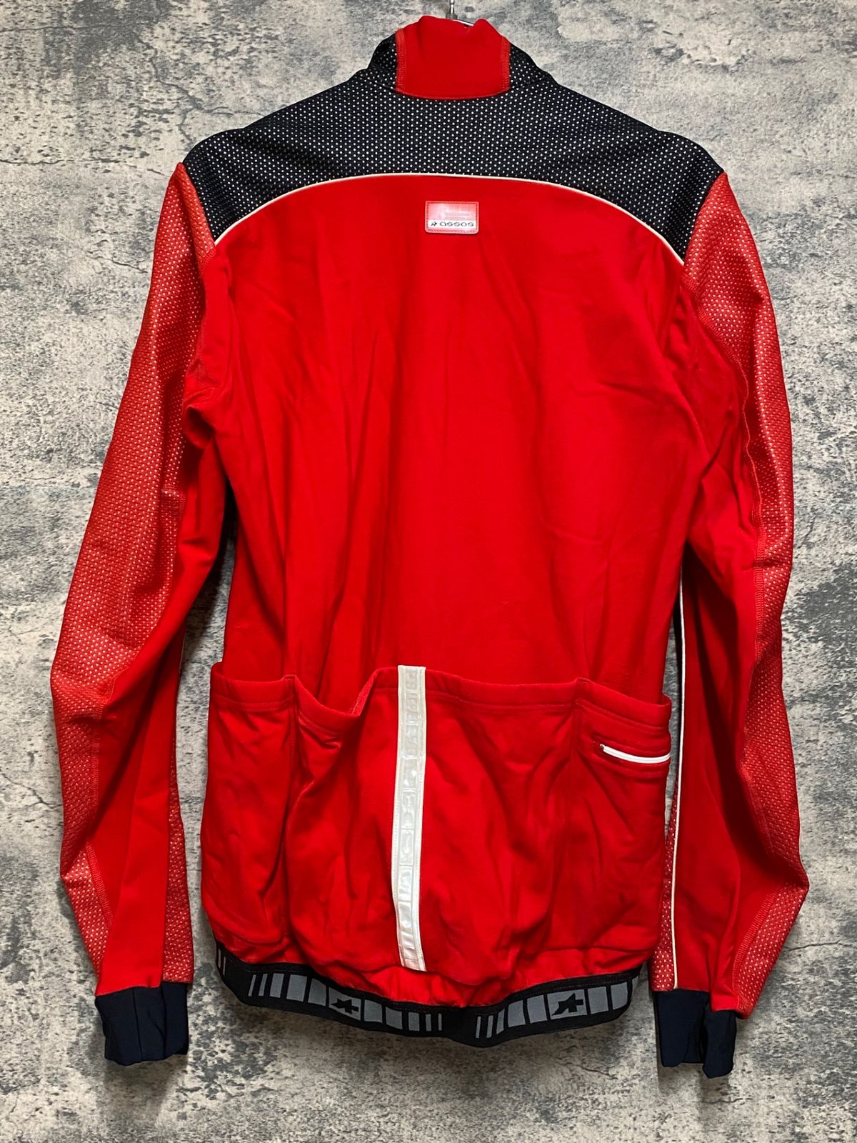 JQ216 アソス assos AIR BLOCK 851 長袖サイクルジャケット 赤 M 裏