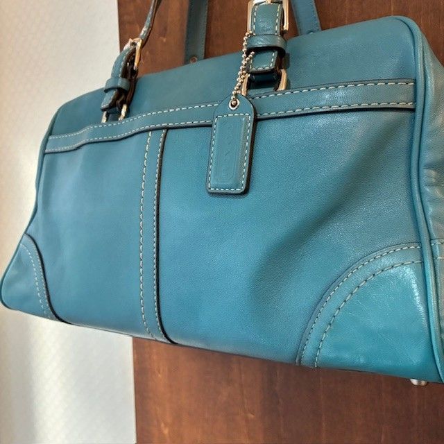コーチ COACH パンプトンサッチェルレザー ティファニーグリーン系