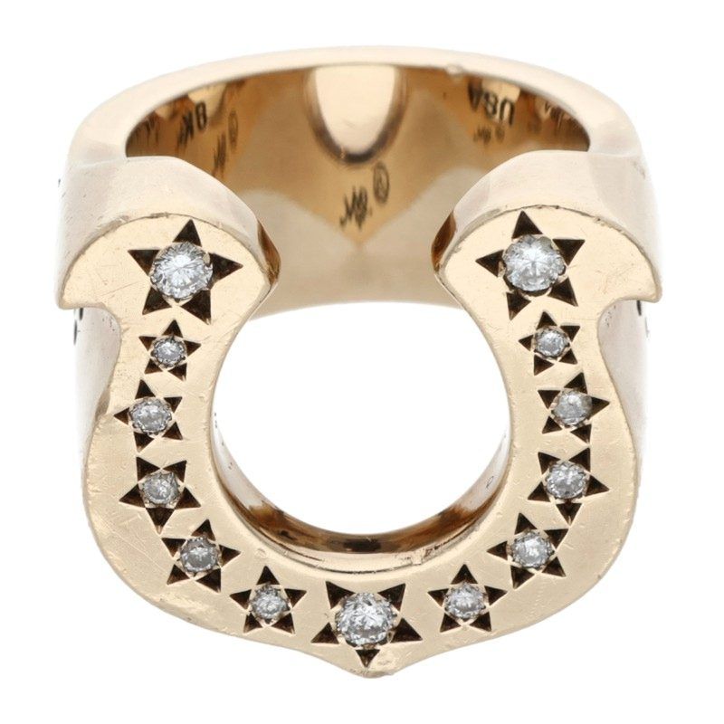 テンダーロイン T-H.S RING GOLD STONE 8Kダイヤホースシューリング