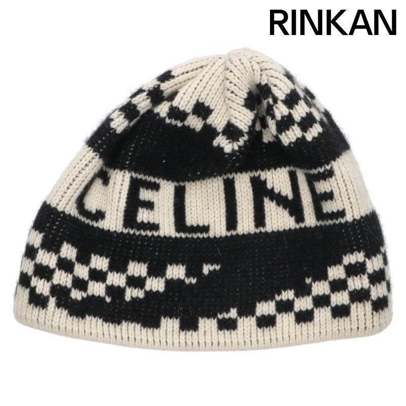 セリーヌ ロゴウールビーニー帽子 メンズ