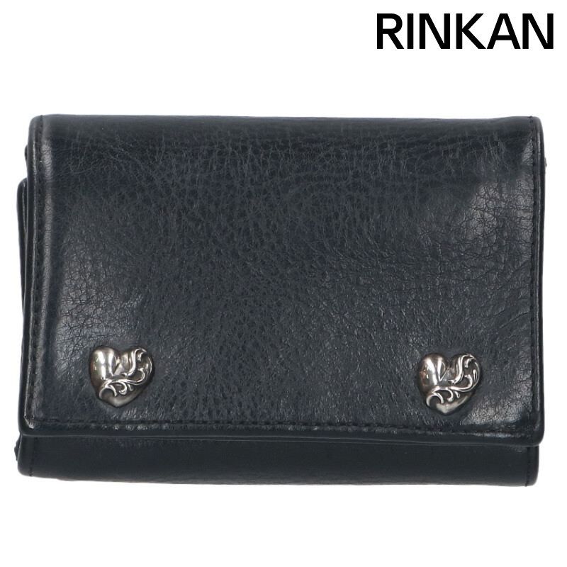 クロムハーツ 3 FOLD 3フォールド ハートボタンレザーウォレット財布 メンズ