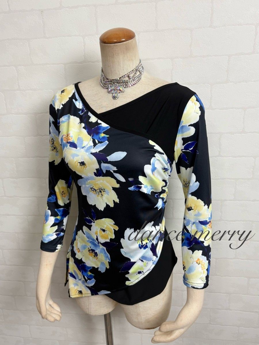 新品 社交ダンス ツーピース 黒 節約 黄色 青 パーティ セットアップ