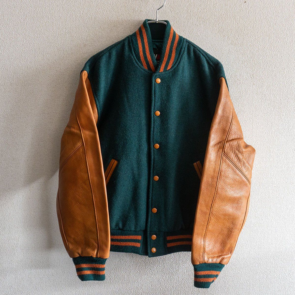 美品】 VAN JAC 【袖レザー スタジャン】L ヴァン ワッペン スタジアム