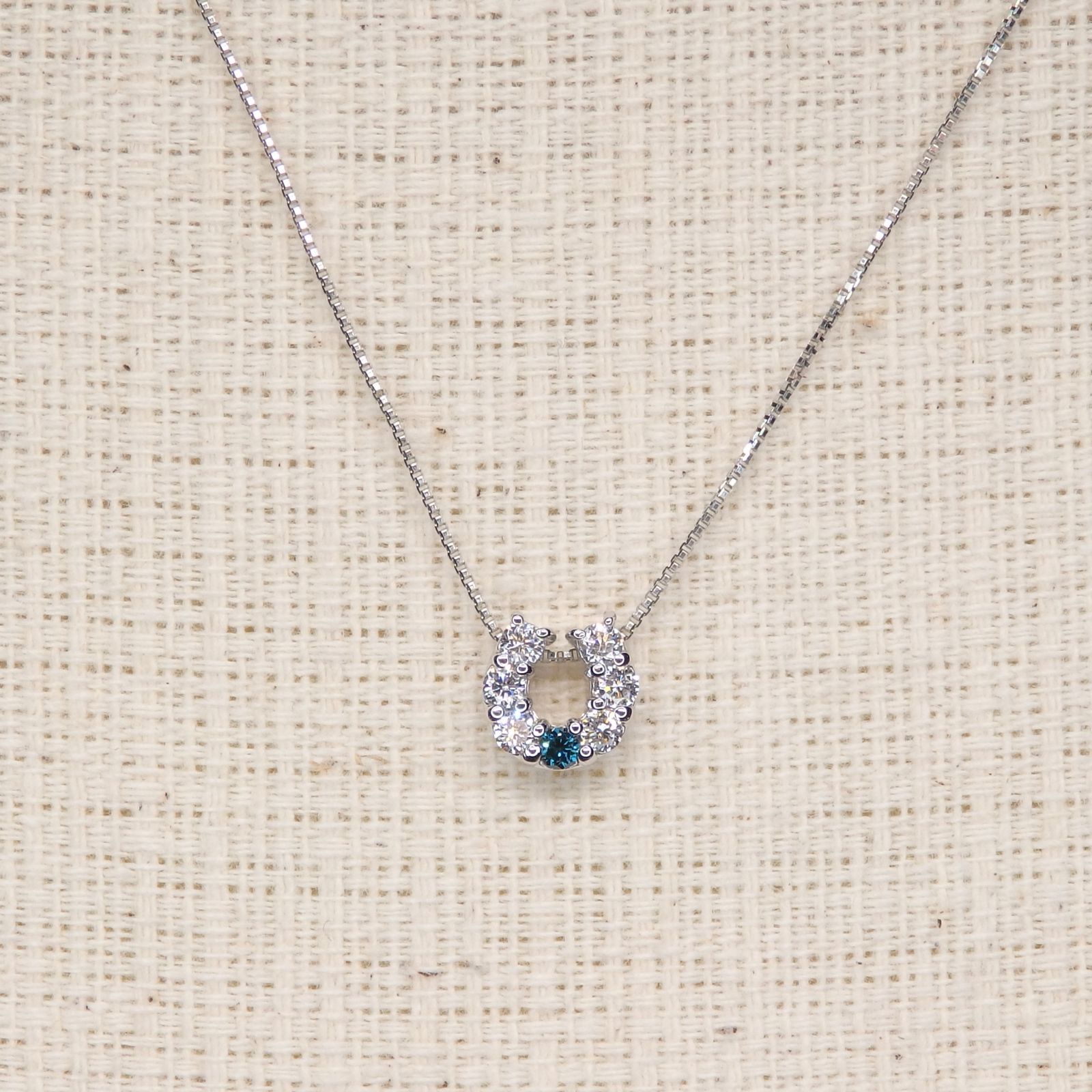 ブルーダイヤモンド ネックレス チェーン付 Z5305 0.18ct プラチナPt