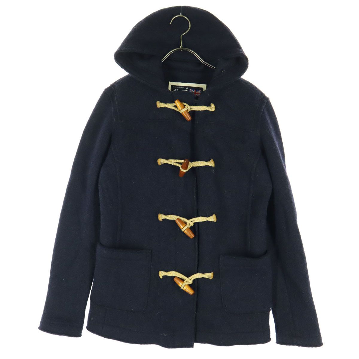 Gloverall グローバーオール 英国製 長袖 ショート丈 ダッフルコート 8 ネイビー レディース 古着