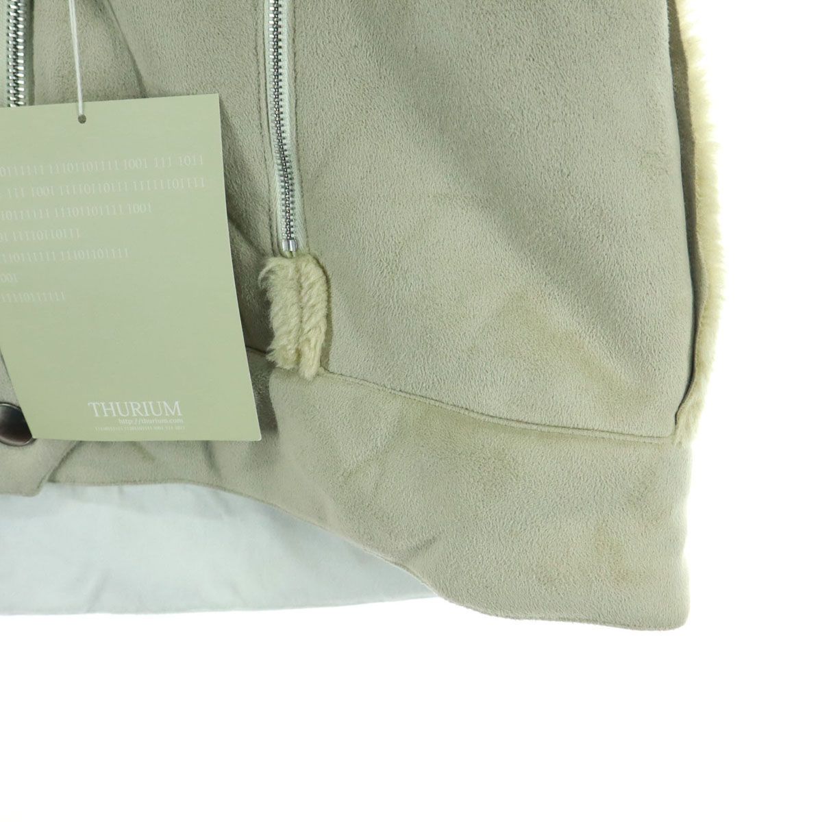 未使用 THURIUM スリウム 日本製 長袖 フェイク ムートンジャケット ベージュ レディース 未使用 THURIUM スリウム 日本製 長袖 フェイク ムートンジャケット