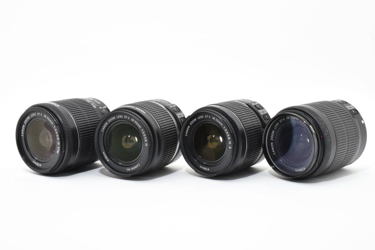 4本まとめ キヤノン Canon EF-S 18-55 mm 3.5-5.6 ≪ 全てオートフォーカスOK≫ IS ×1 II STM ×2 1787