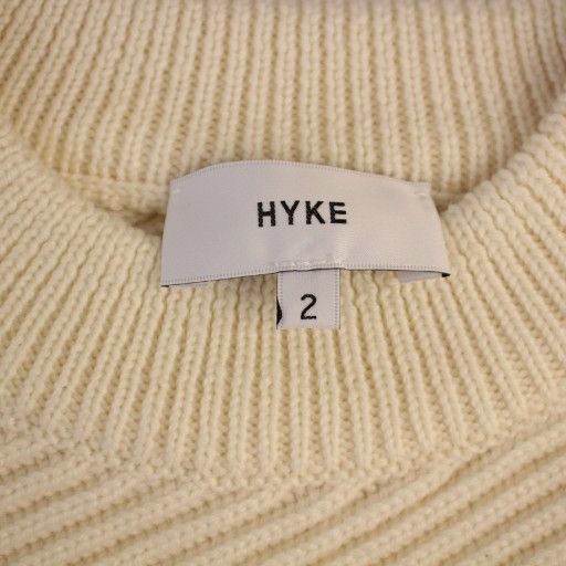 ハイク HYKE ニット セーター 長袖 クルーネック リブ ウール 2 白 182