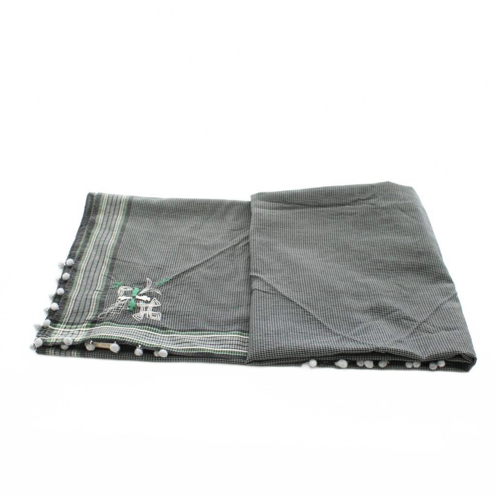 ヨーガンレール JURGEN LEHL スカーフ ポンポン チェック柄 刺繍