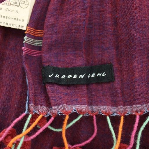 JURGEN LEHL/ヨーガンレール ウールストール ポンポン 大判 JURGEN