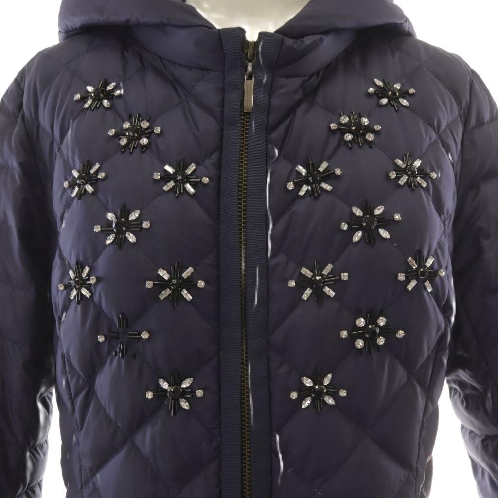 チェスティ Chesty ビジューロングダウンジャケット コート 1 紺