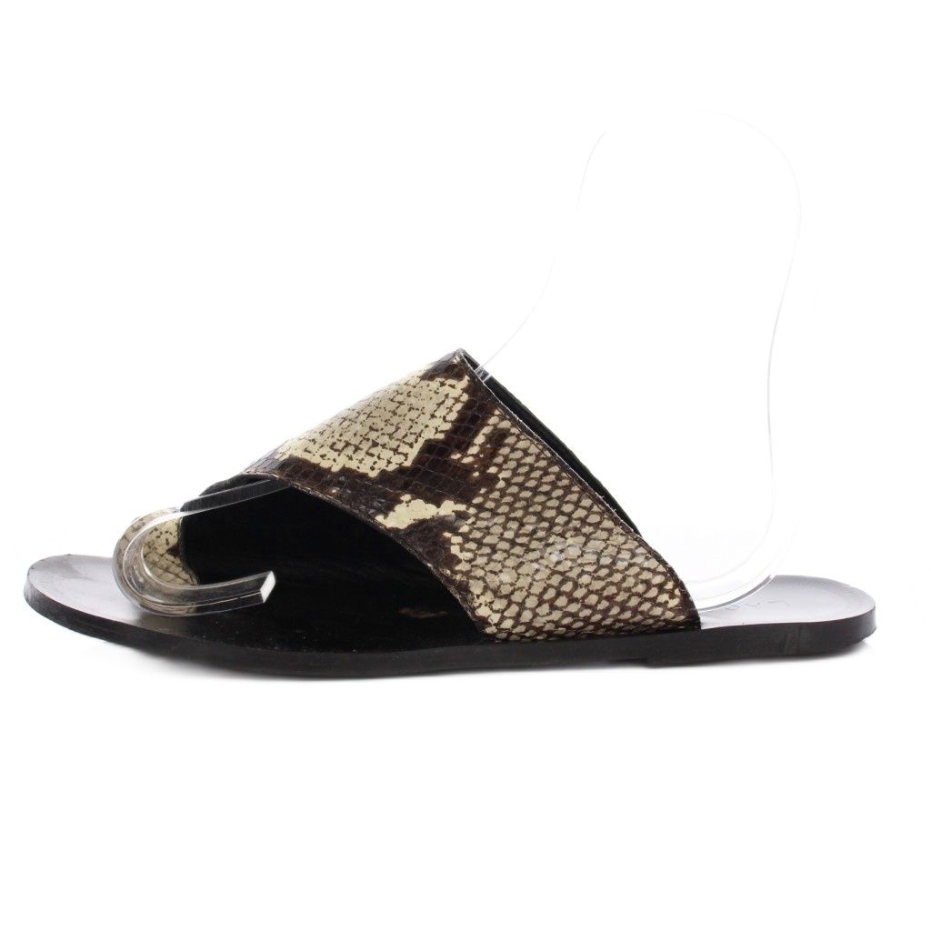 ラオコンテ LAOCOONTE パイソン柄 フラット トングサンダル 38