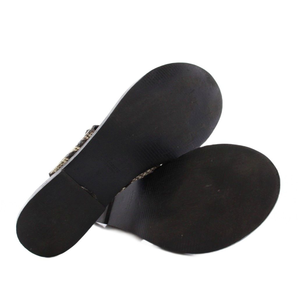 LAOCOONTE パイソン柄サンダル 38 未使用 ラオコンテ LAOCOONTE パイソン柄 フラット トングサンダル 38