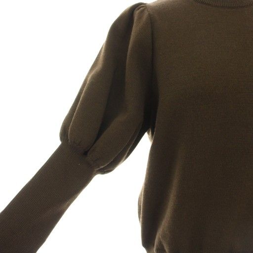 ヨリ yori ウールパフスリーブニット セーター 長袖 ウール混 36 茶