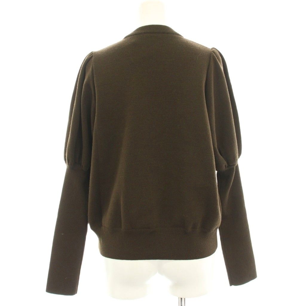 ヨリ yori ウールパフスリーブニット セーター 長袖 ウール混 36 茶