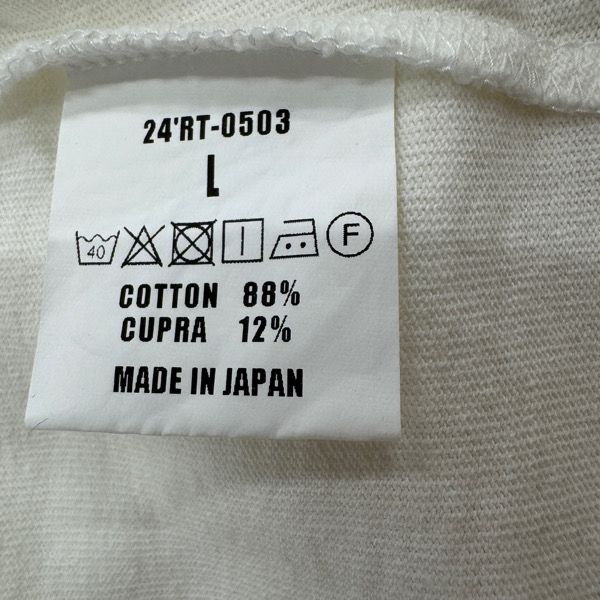 未使用】RATS/ラッツ【24SS】鼠TEE/半袖 Tシャツ 24'RTC-0503/ホワイト