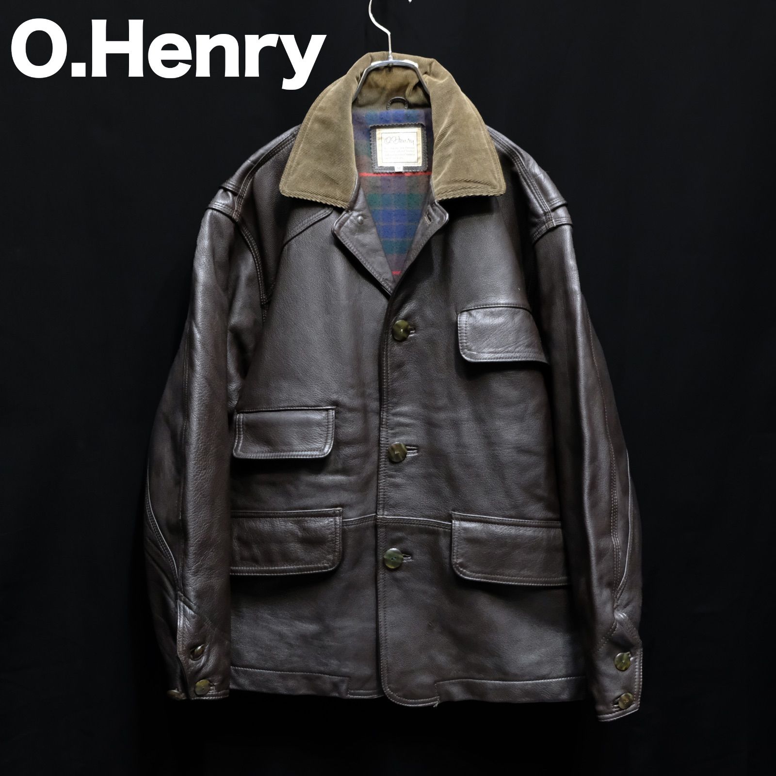 O. Henry アメカジ古着 羊革レザー スイングトップ スポーツジャケット 80's/90's O.Henry 羊革 レザースポーツジャケット Mサイズ