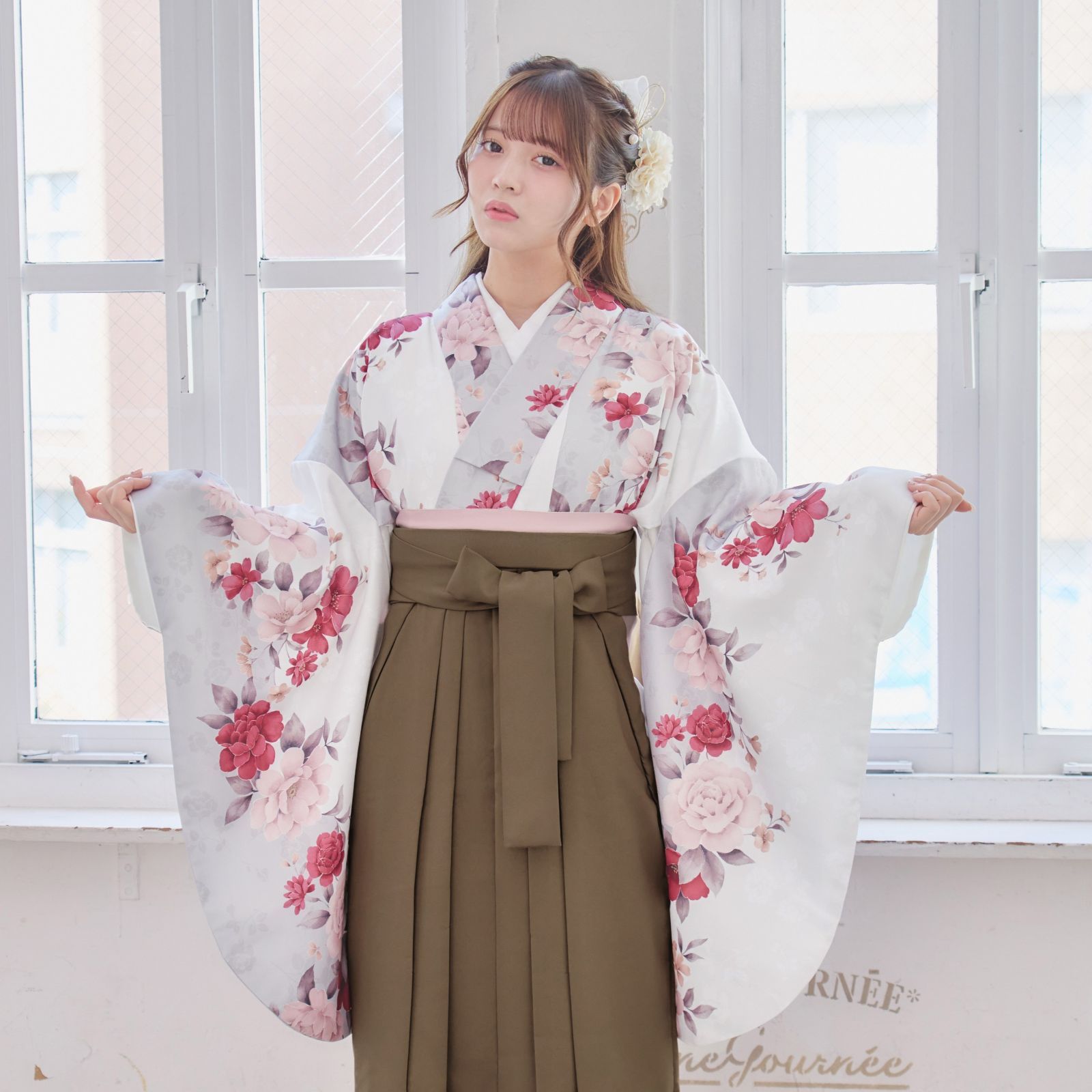 袴4点セット 卒業式 小学生 大学生 はかま 袴セット レディース B 4 BR