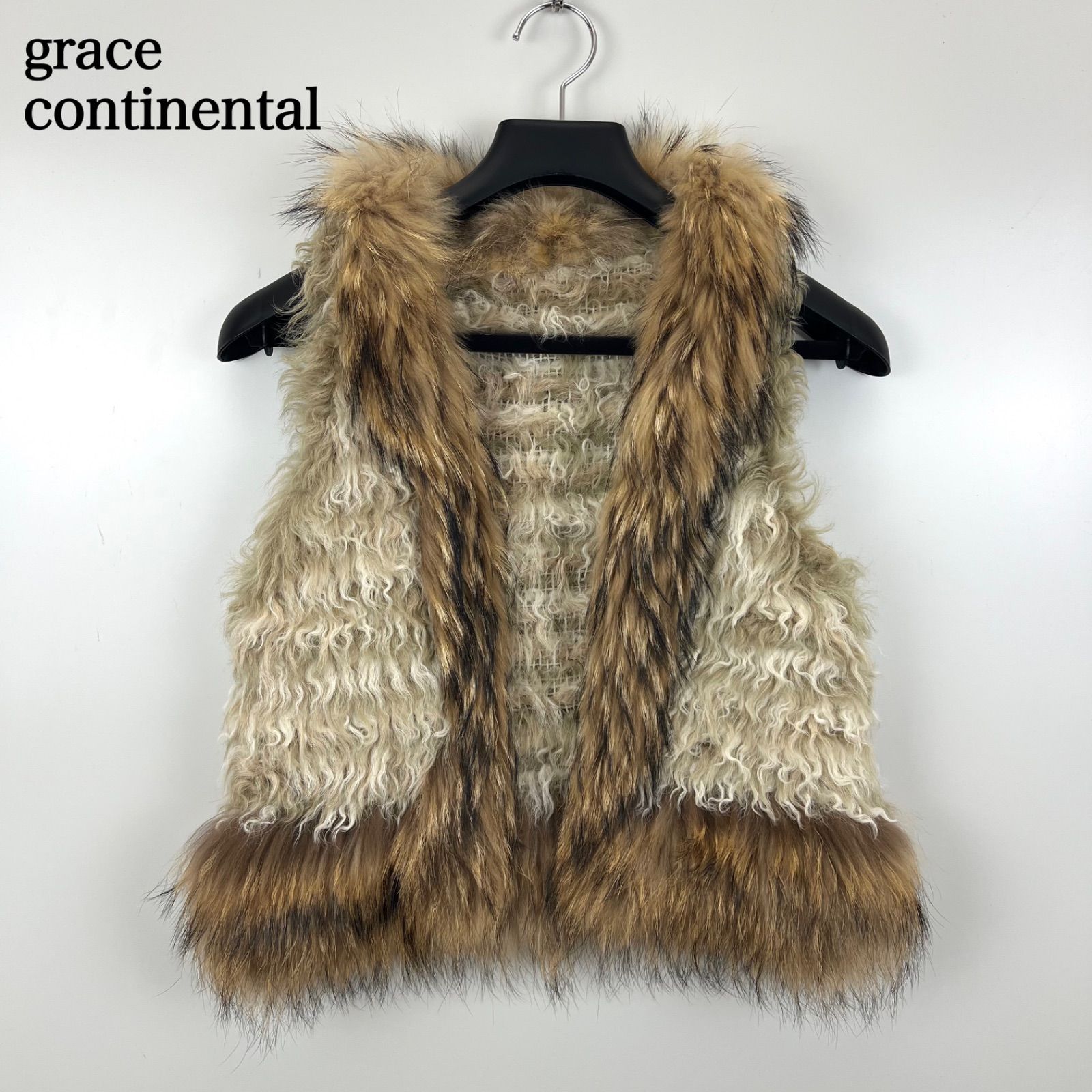 GRACE CONTINENTAL リアルフォックスファージレ 36 grace continental JAPAN archive lamb fur vest 36 0618 0281