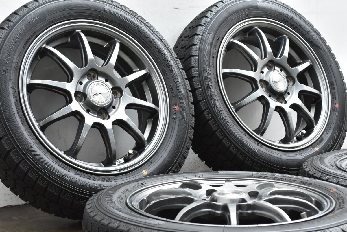 程度良好品 VEX 14 in 4 5 J 45 PCD 100 グッドイヤー アイスナビ7 155 65 R 軽自動車 N BOX ONE アルト ワゴンR スペーシア タント