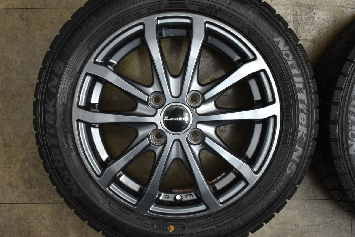  大 LEBEN 14 in 4 5 J 45 PCD 100 ノーストレック N 155 65 R 軽自動車用サイズ BOX デイズ サクラ スペーシア ワゴンR タント 14インチ タイヤ ホイールセット