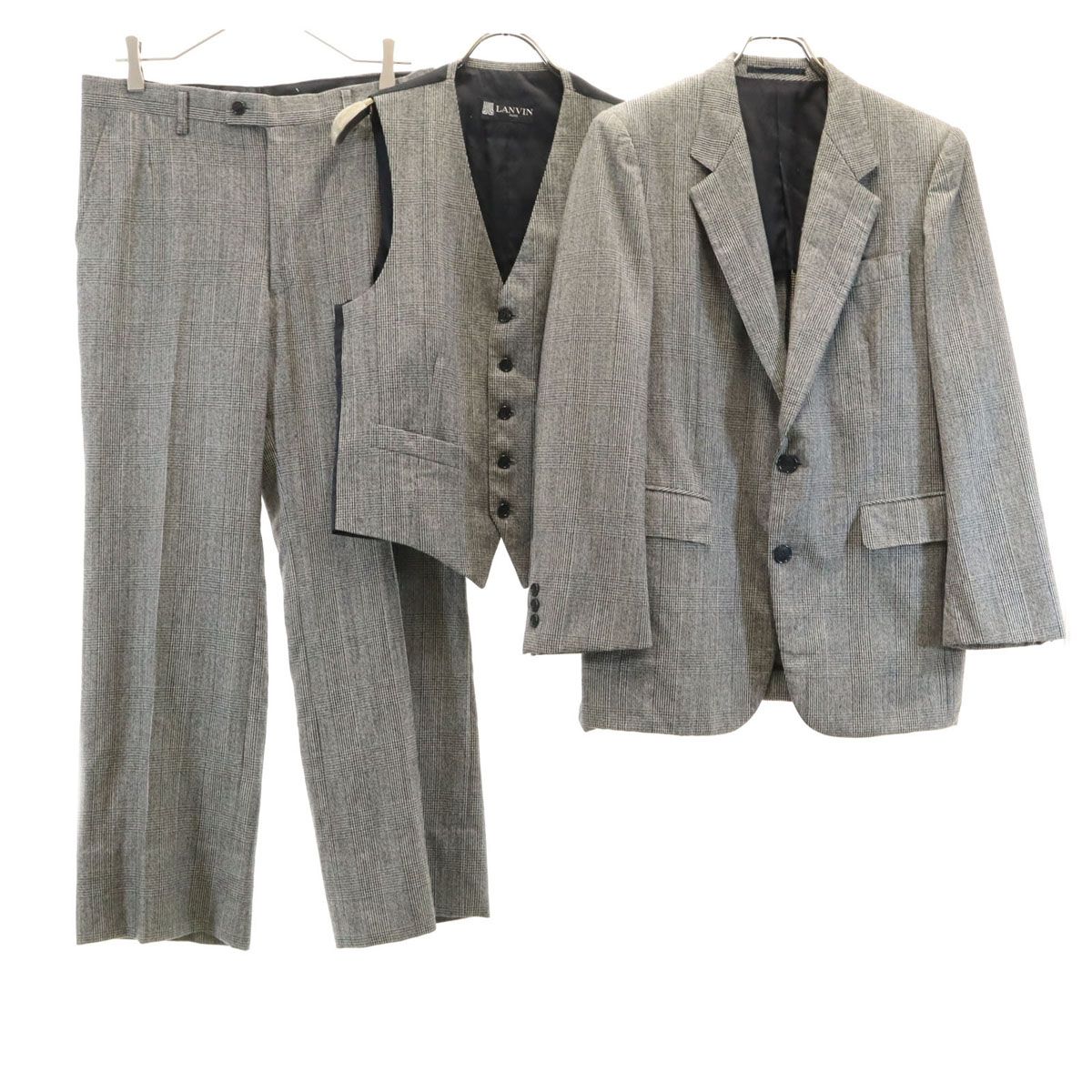 LANVIN ランバン グレンチェック テーラードジャケット 上下 