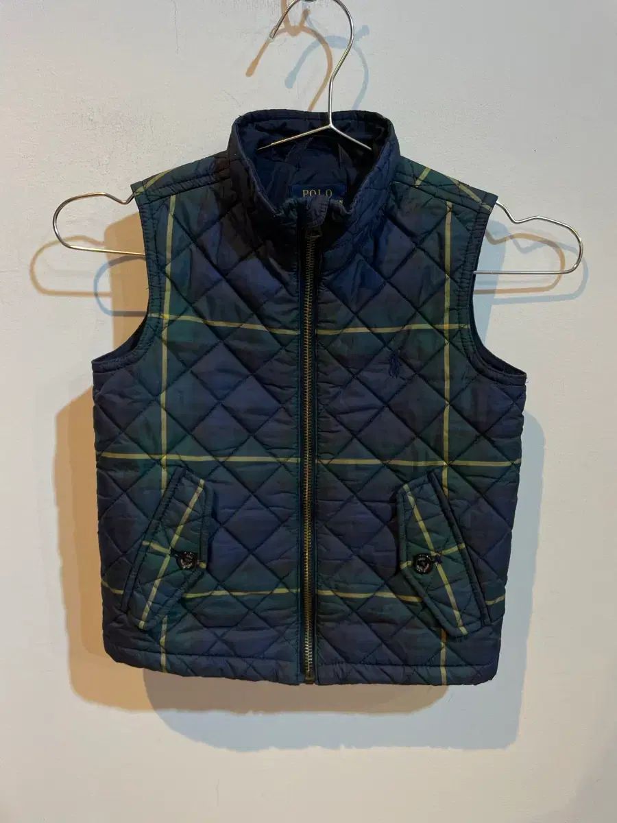 ポロ ラルフローレン キルティングベスト 中綿 ジップアップ ロゴ刺繍 紺 XS POLO RALPH LAUREN - ポロ ラルフローレン キルティングベスト 中綿