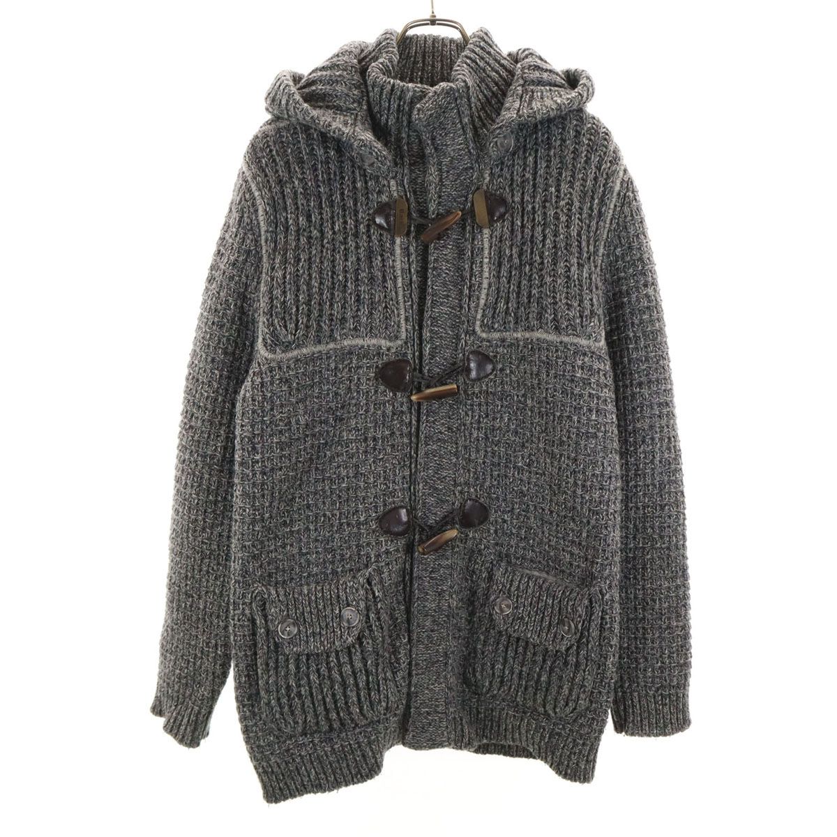 BARK バーク ニット ダッフルコート M グレー メンズ 古着 - メルカリ