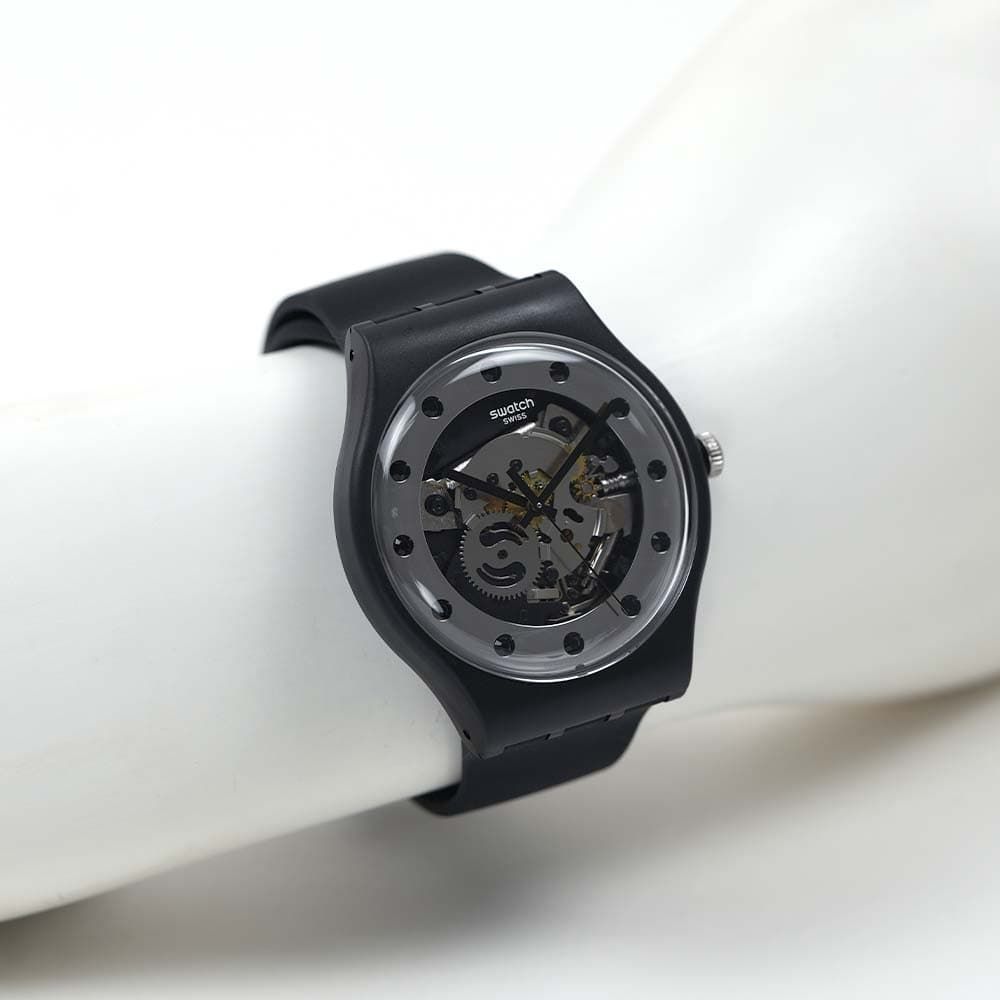 スウォッチ 腕時計 メンズ レディース ブラック シルバー swatch 