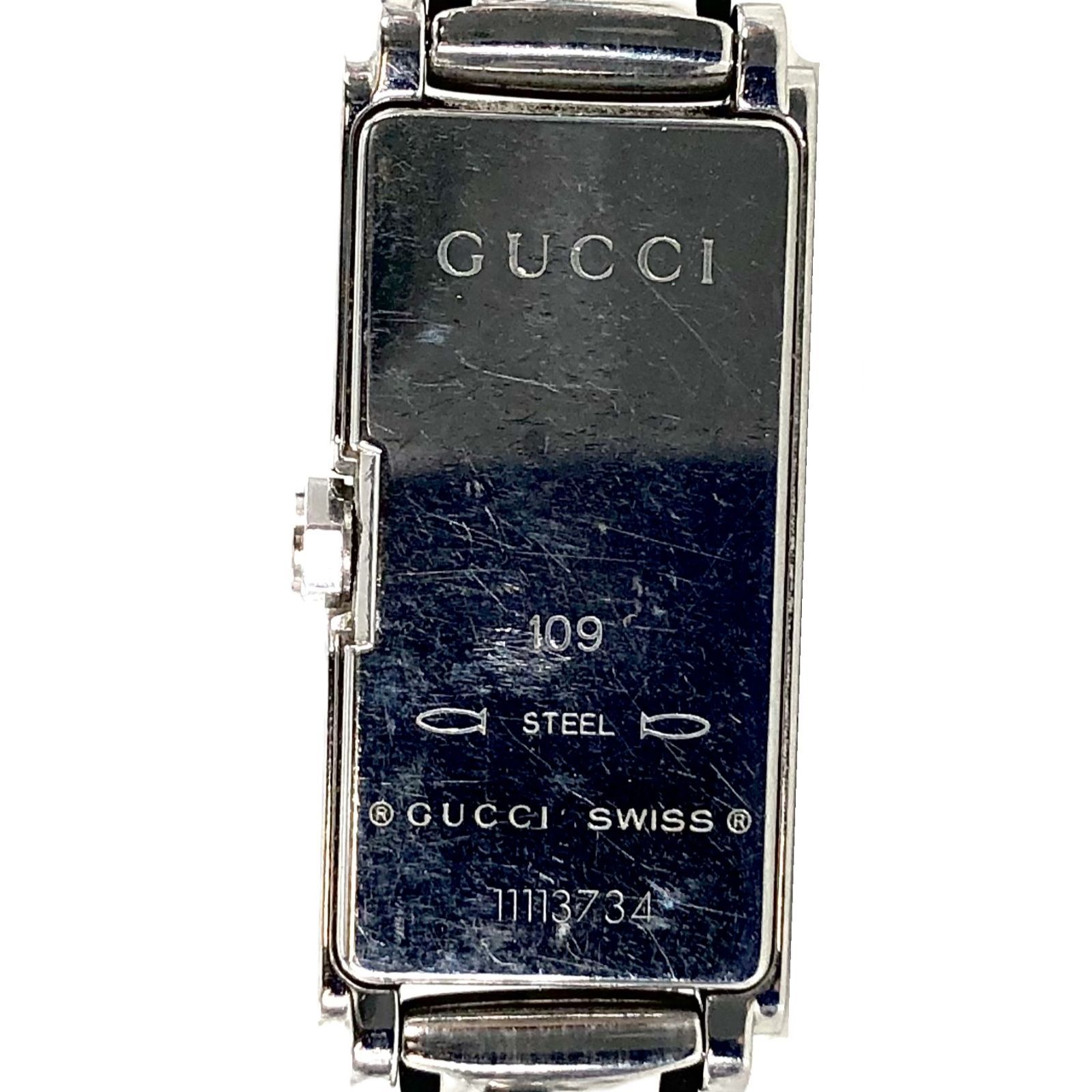 GUCCI グッチ 109 SS/QZ バングルウォッチ ホワイト文字盤 レディース