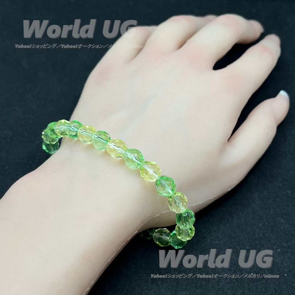 ウランガラス ブレスレット 多面体 8mm 黄&緑 サイズ17cm 1本 - メルカリ