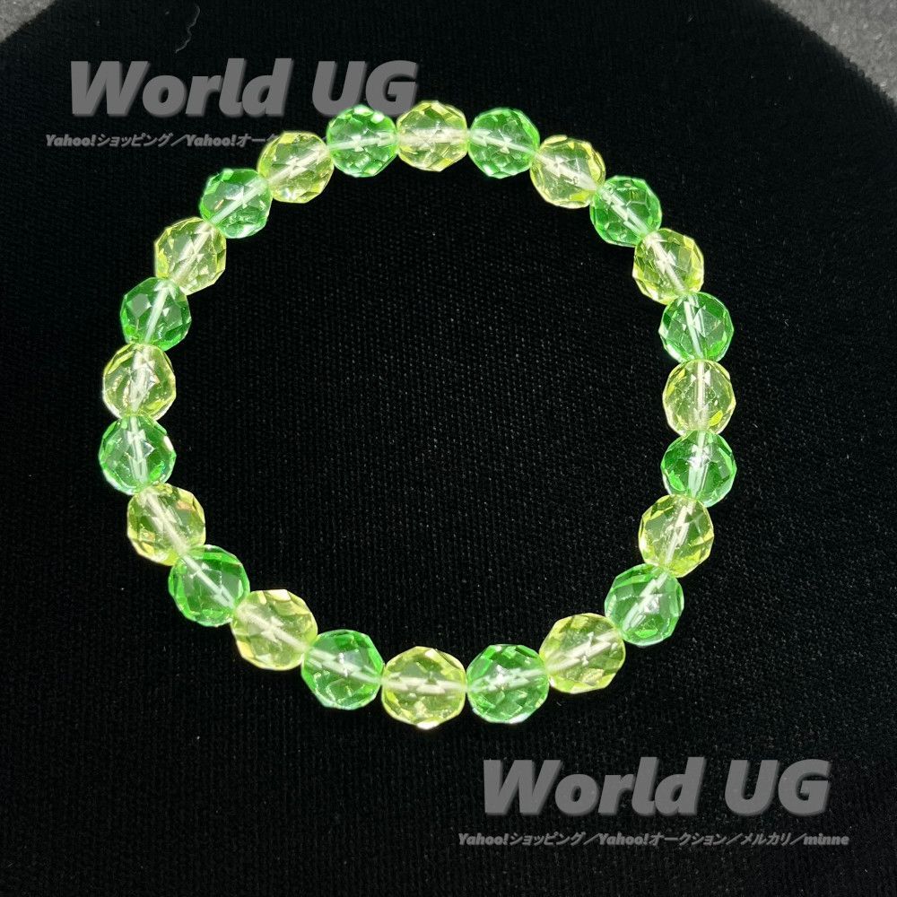 ウランガラス ブレスレット 多面体 8mm 黄&緑 サイズ17cm 1本 - メルカリ
