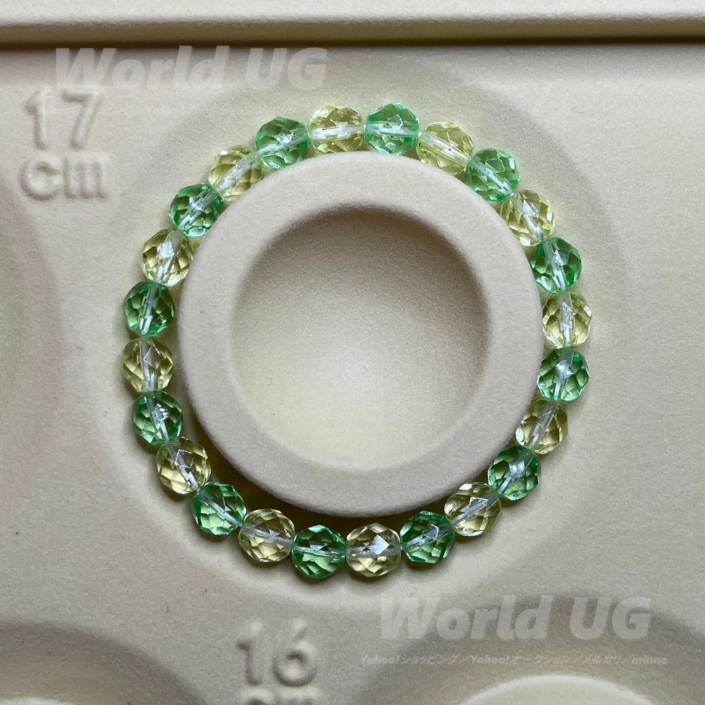 ウランガラス ブレスレット 多面体 8mm 黄&緑 サイズ17cm 1本 - メルカリ