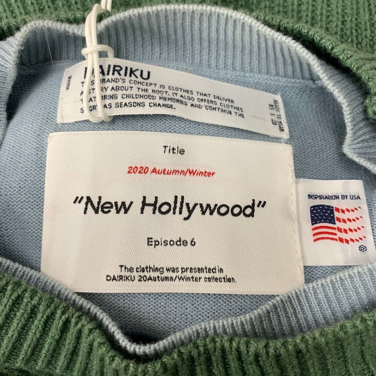 ダイリク DAIRIKU 20AW Layered Damage Knit セーター グリーン F