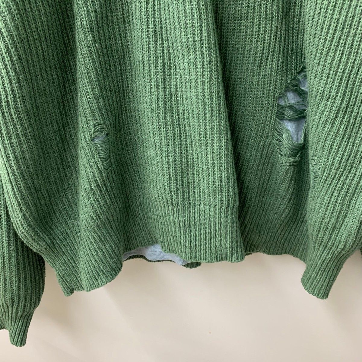 ダイリク DAIRIKU 20AW Layered Damage Knit セーター グリーン F