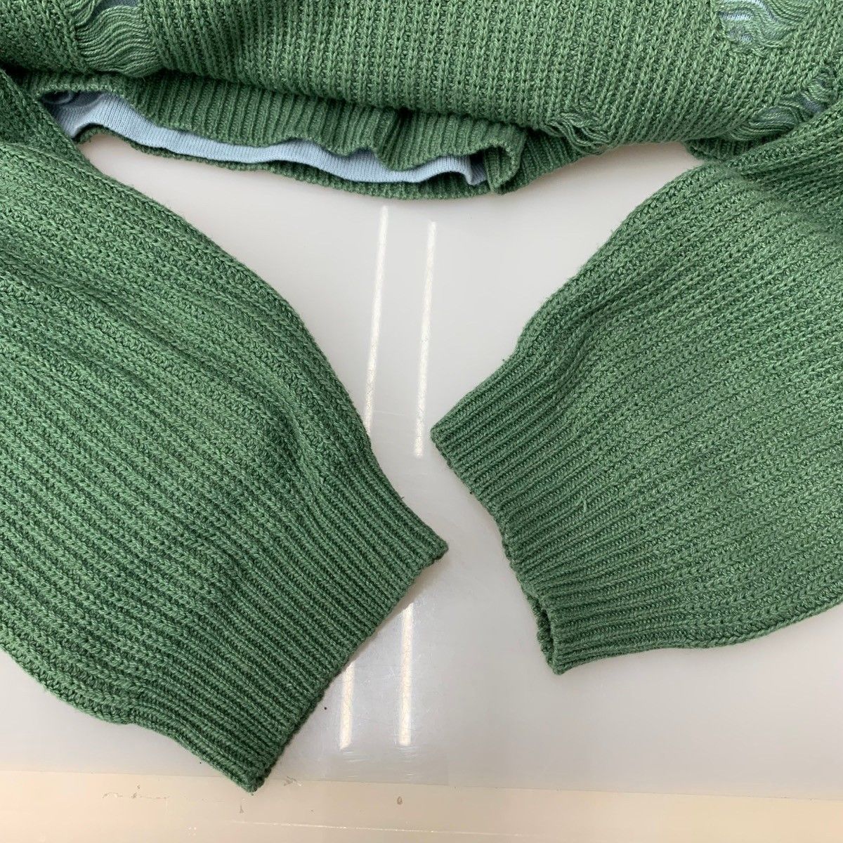 ダイリク DAIRIKU 20AW Layered Damage Knit セーター グリーン F