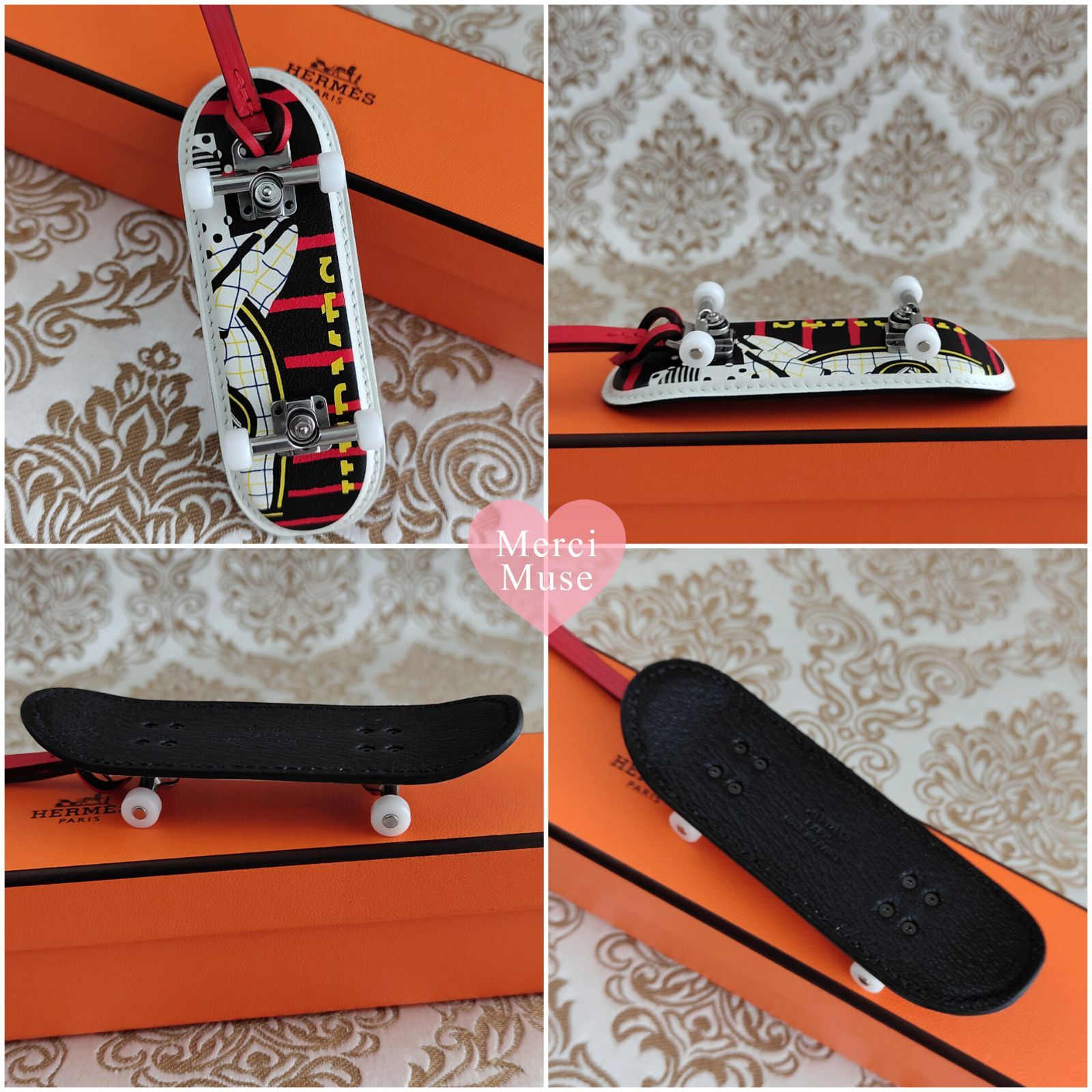 ❤未使用品❤フィンガースケートボードチャーム エルメス スケボー車輪