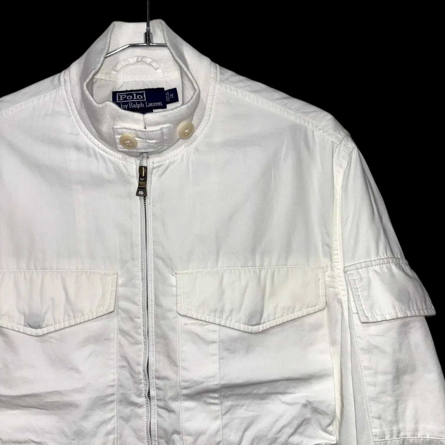 RARE 90 00 s POLO RALPH LAUREN G 8 WEP Flight JKT M WHT ラルフローレン フライトジャケット ゴンズ