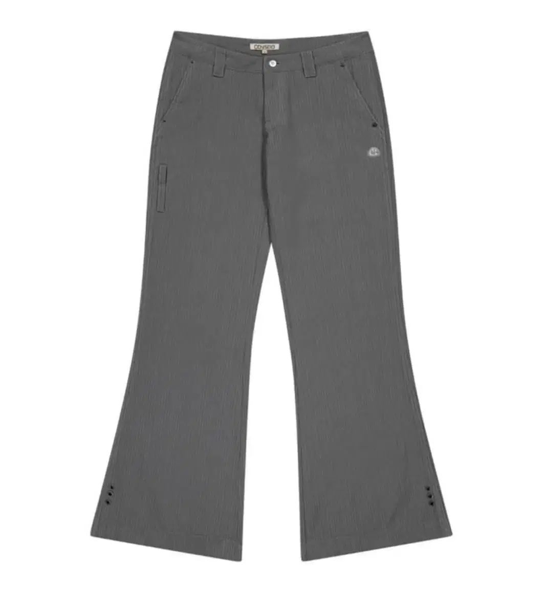 ISSEY MIYAKE STRIPE LOW RISE PANTS-GREY