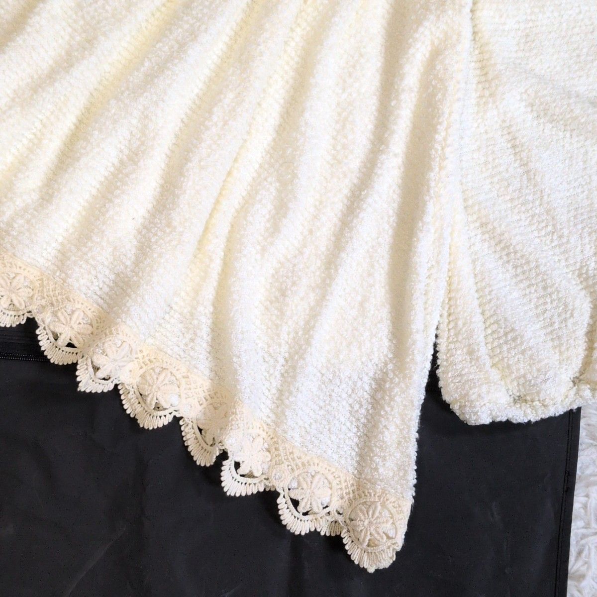 希少 初期 リズリサ LIZLISA コットン レース ワンピース ホワイト 希少✨リズリサ LIZ LISA ファー付きニットワンピース レース刺繍 y2k