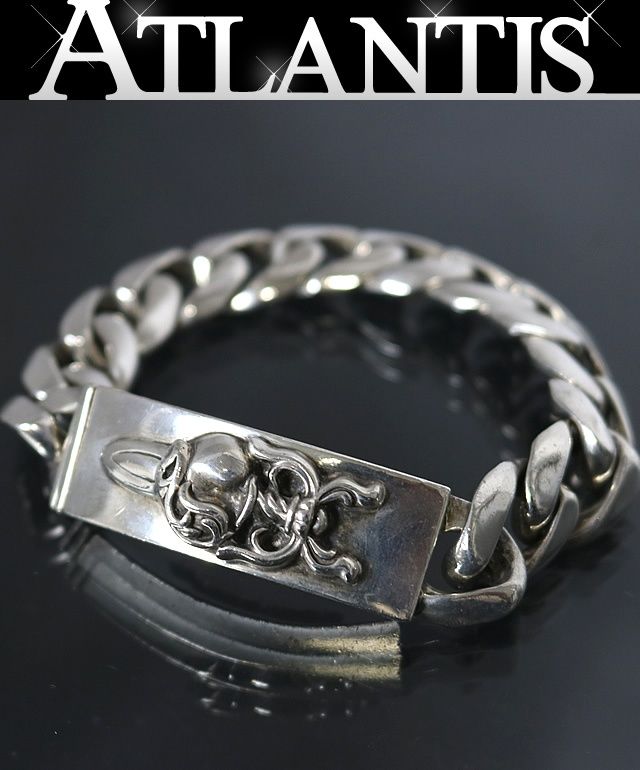 CHROME HEARTS クロムハーツ クラッシクリング ダガーハート IDブレス 13リンク メンズシルバーSV 925 101224