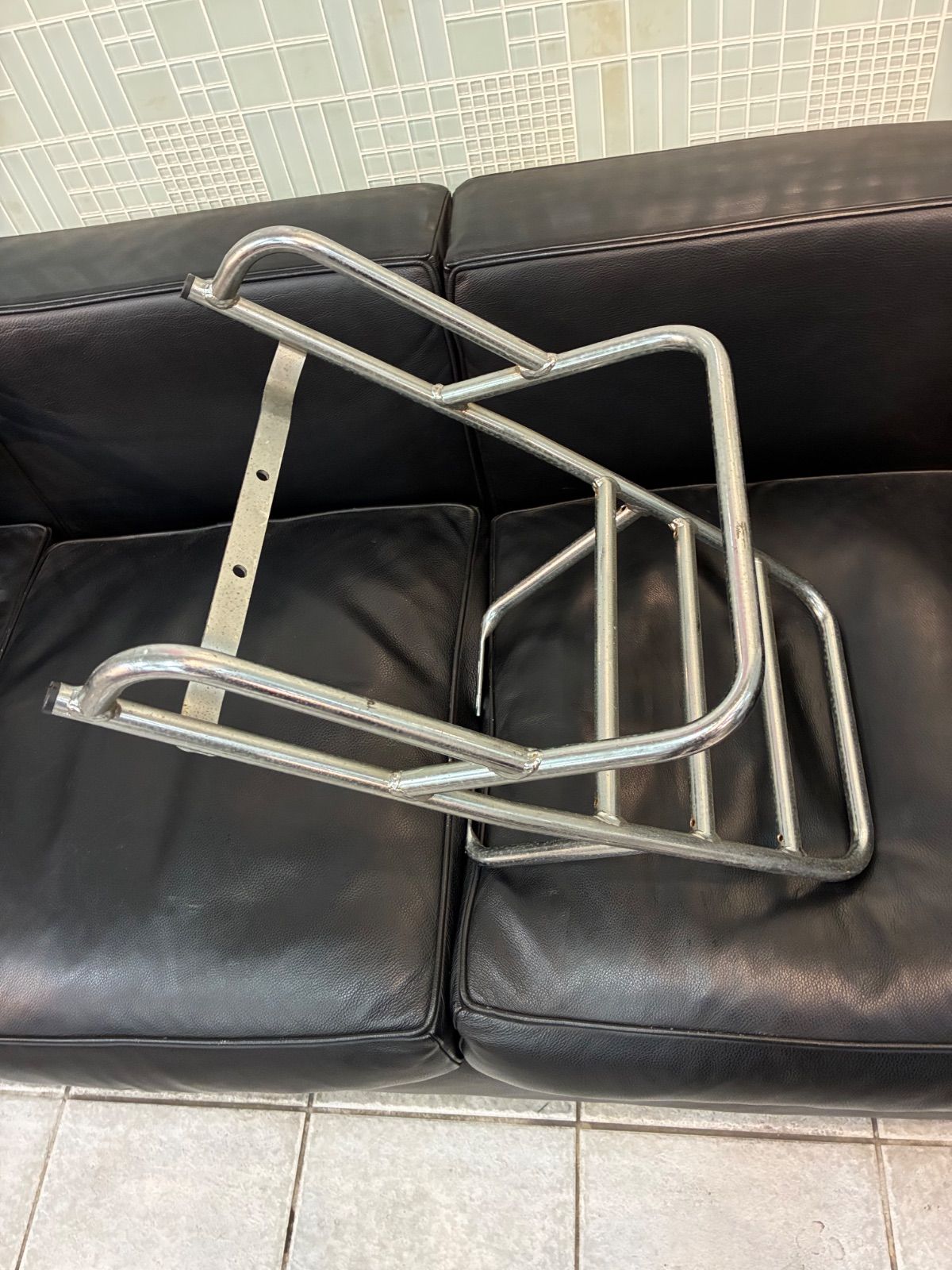 ベスパPX用タンデムグリップ付フラットリアキャリア