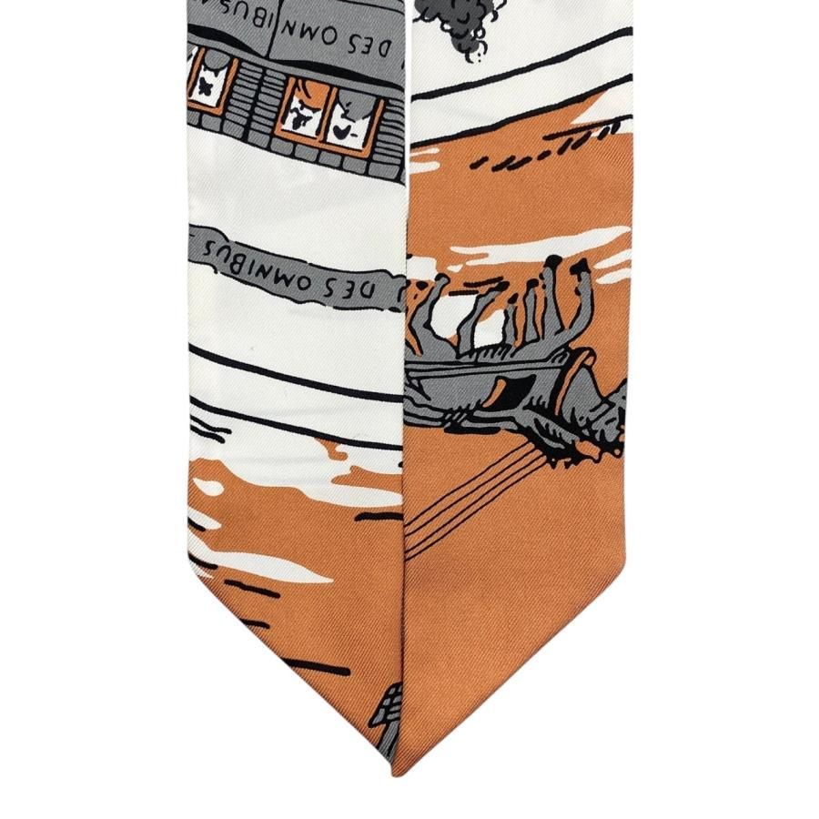 ☆E4809 エルメス シルクスカーフ ツイリー オムニバスと白い貴婦人の