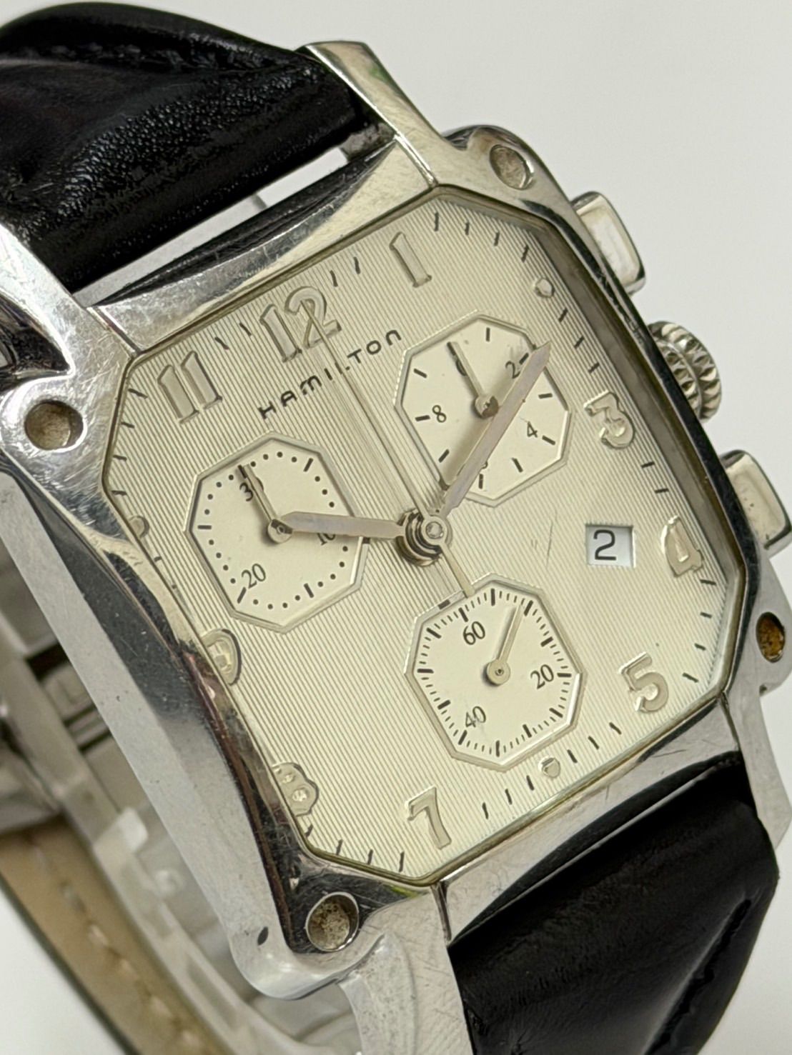 電池交換済】HAMILTON ハミルトン ロイド クロノグラフ クォーツ 純正